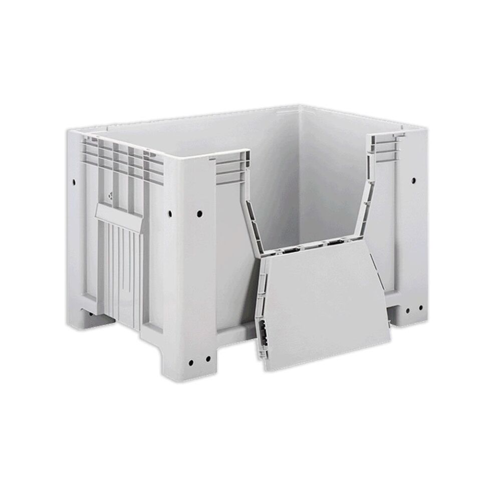 DP.215.100.05 Kapalı Tip Tekerlekli Plastik Konteyner Kasa (Önden Açılır Kapaklı)