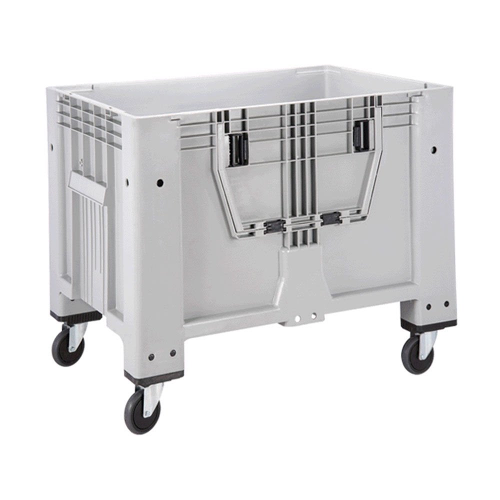 DP.215.100.05 Kapalı Tip Tekerlekli Plastik Konteyner Kasa (Önden Açılır Kapaklı)