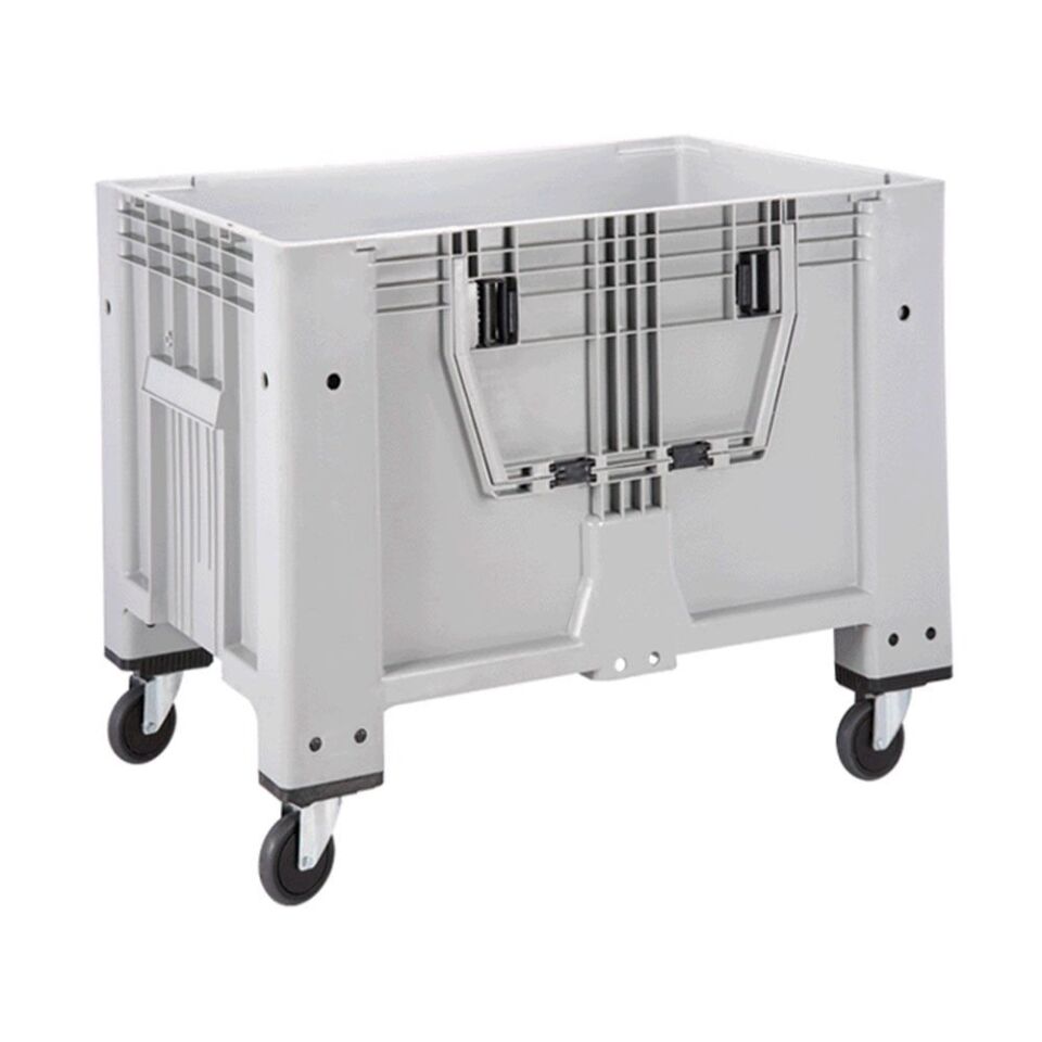 DP.215.100.05 Kapalı Tip Tekerlekli Plastik Konteyner Kasa (Önden Açılır Kapaklı)