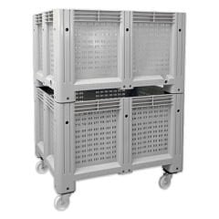 DP.215.100.08 Delikli Tip Tekerlekli Plastik Konteyner Kasa