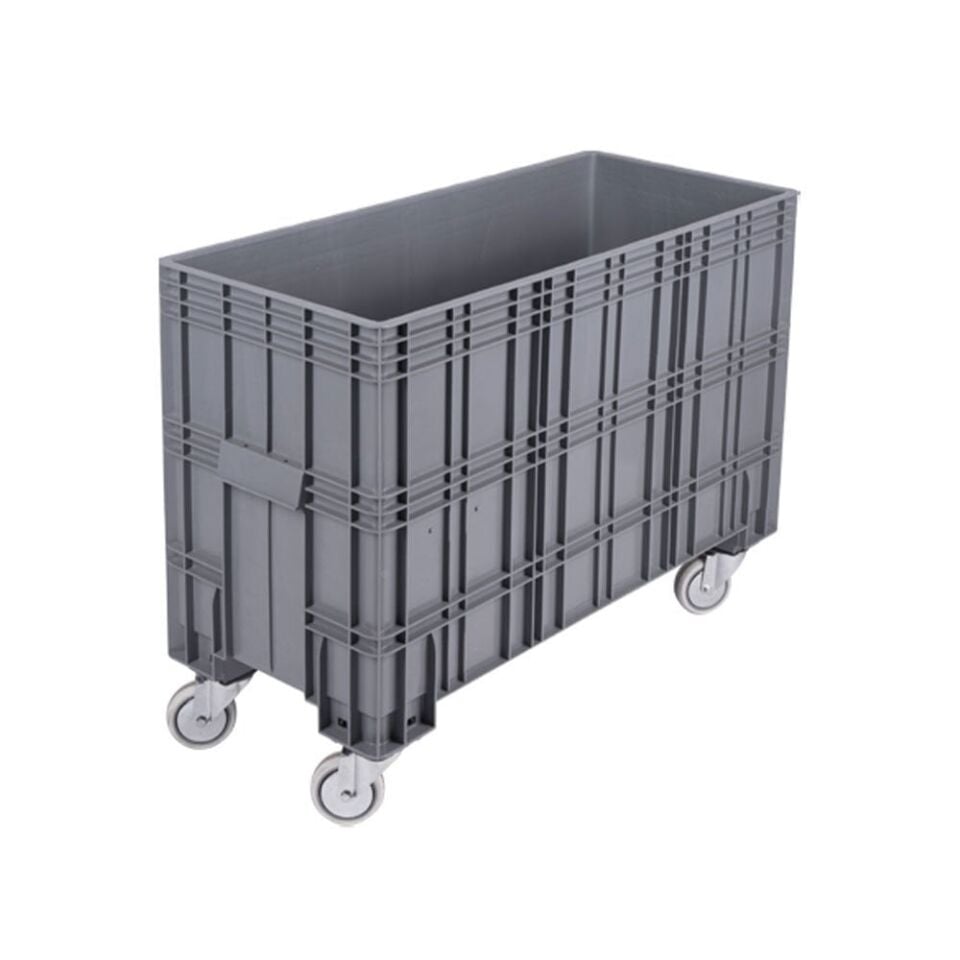 DP.215.100.12 Kapalı Tip Tekerlekli Plastik Konteyner Kasa
