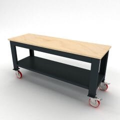 DP.100.100.04 Tekerlekli Ahşap Tablalı Taşıma Arabası (1700 mm genişlik)