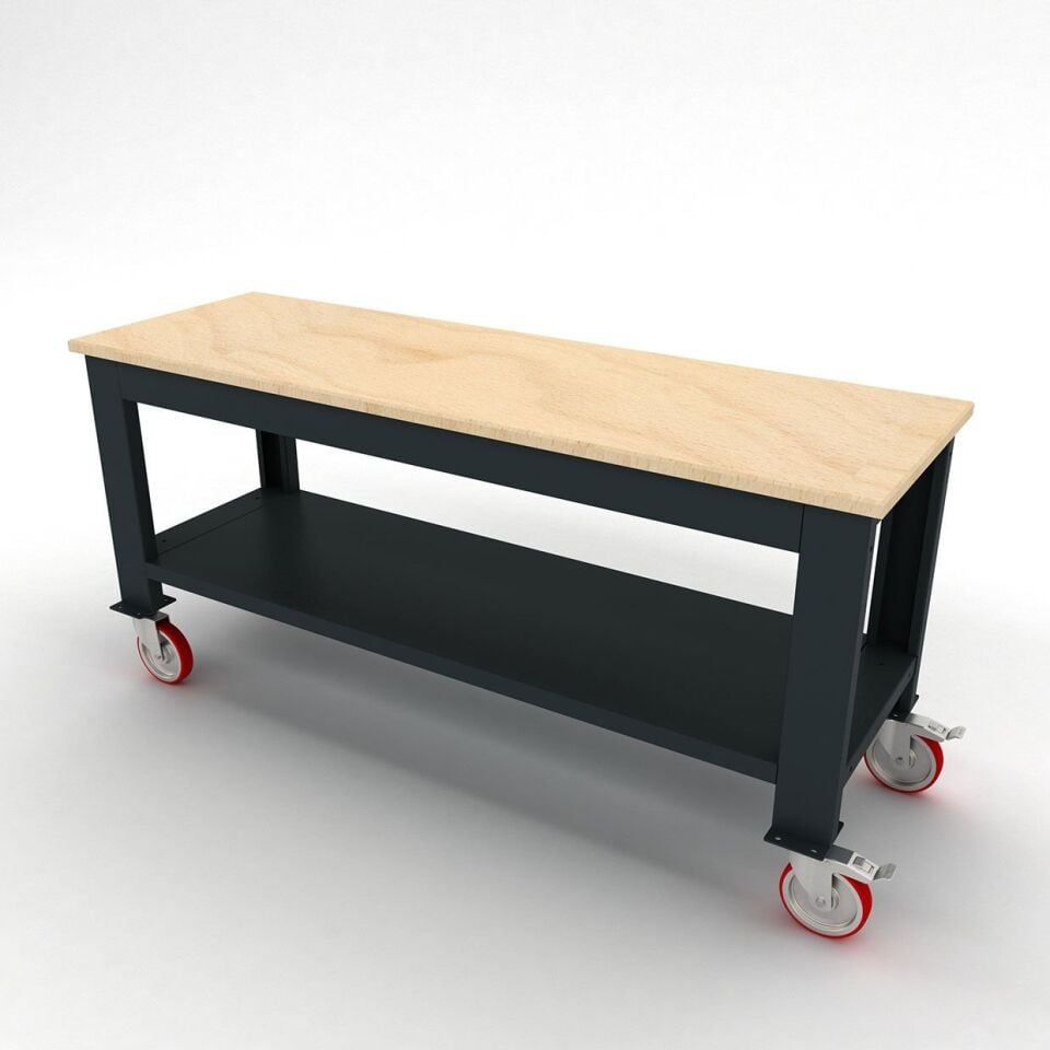 DP.100.100.04 Tekerlekli Ahşap Tablalı Taşıma Arabası (1700 mm genişlik)