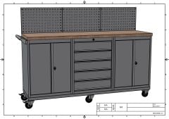 DP.95.100.20 Tezgah Tipi Takım Arabası