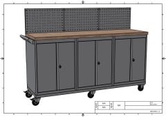DP.95.100.29 Tezgah Tipi Takım Arabası