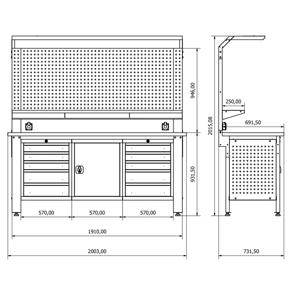 Endüstriyel Çalışma Tezgahı ET-2557