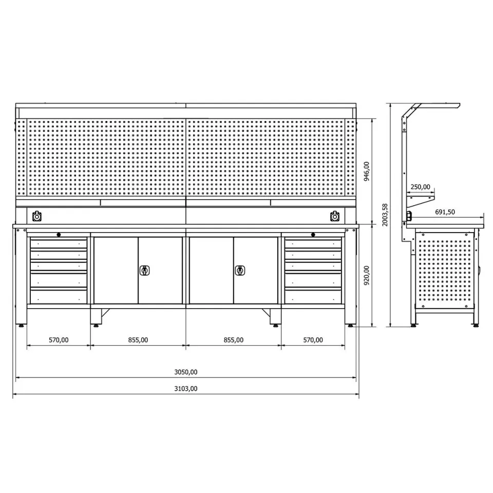 Endüstriyel Çalışma Tezgahı ET-2575