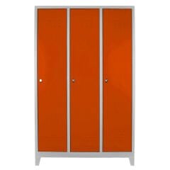 DP.40.100.12 Üçlü Standart Personel Soyunma Dolabı Gri-Turuncu