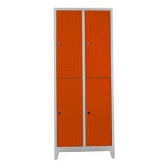 DP.40.100.17 Dörtlü Standart Personel Soyunma Dolabı Gri-Turuncu