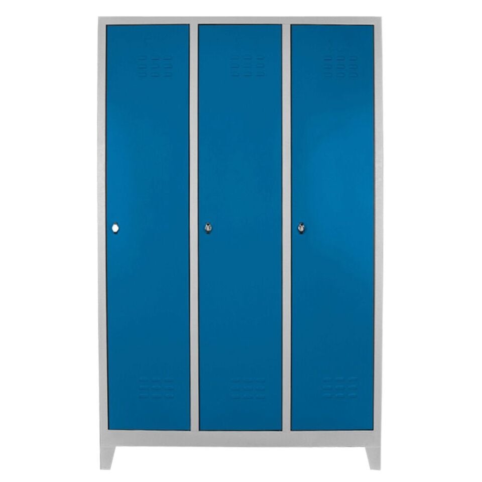 Üçlü Plus Personel Soyunma Dolabı Gri-Mavi PD-09