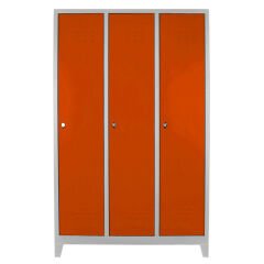 DP.40.100.12 Üçlü Plus Personel Soyunma Dolabı Gri-Turuncu