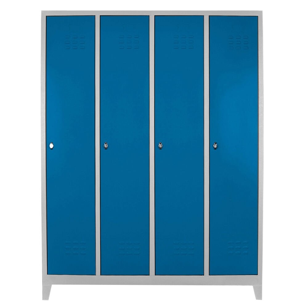 DP.40.100.33 Dörtlü Bitişik Standart Personel Soyunma Dolabı Gri-Mavi