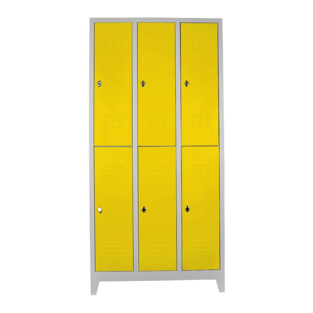 Altılı Plus Personel Soyunma Dolabı Gri-Sarı PD-23