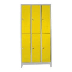 DP.40.100.23 Altılı Plus Personel Soyunma Dolabı Gri-Sarı