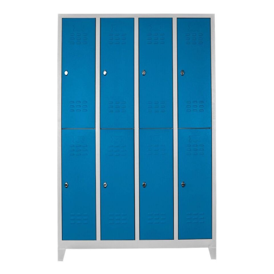 Sekizli Standart Personel Soyunma Dolabı Gri-Mavi PD-39