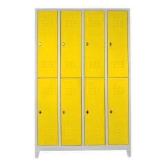 DP.40.100.40 Sekizli Standart Personel Soyunma Dolabı Gri-Sarı