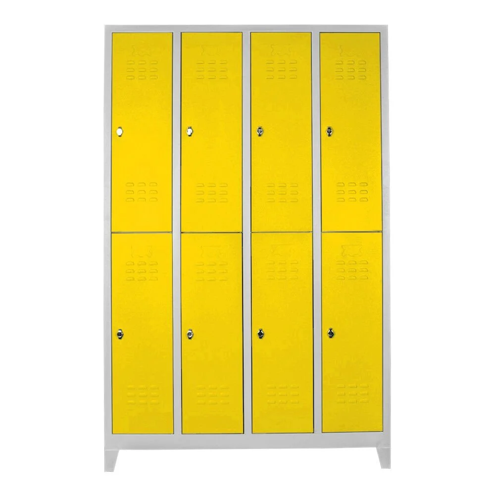 Sekizli Standart Personel Soyunma Dolabı Gri-Sarı PD-40
