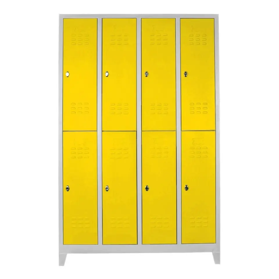 Sekizli Standart Personel Soyunma Dolabı Gri-Sarı PD-40