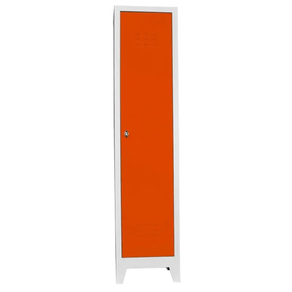 Tekli Standart Personel Soyunma Dolabı Gri-Turuncu PD-48