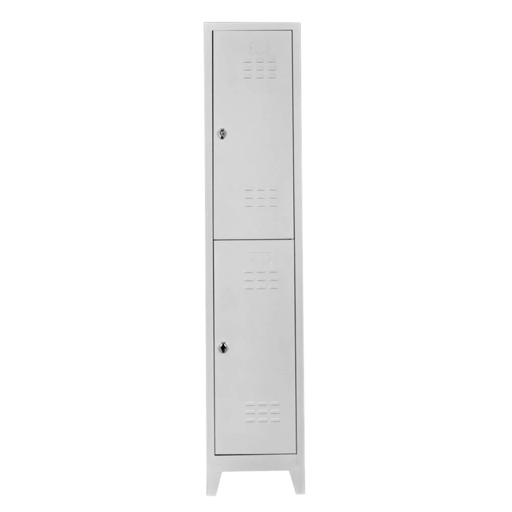 Tekli Çift Kapılı Standart Personel Soyunma Dolabı Gri PD-49