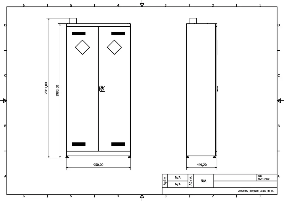 Kimyasal Malzeme Dolabı KMD-01