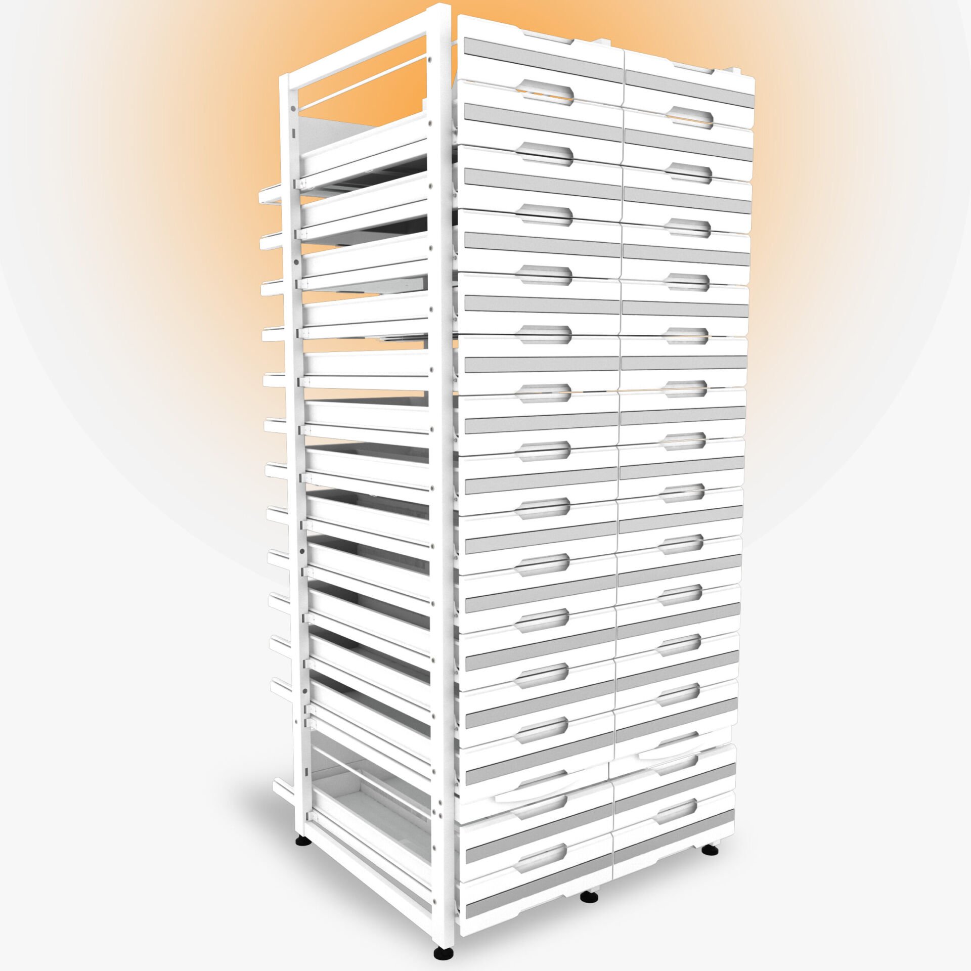 DP.5.100.02 Çift Üniteli Çekmeceli Eczane Rafı