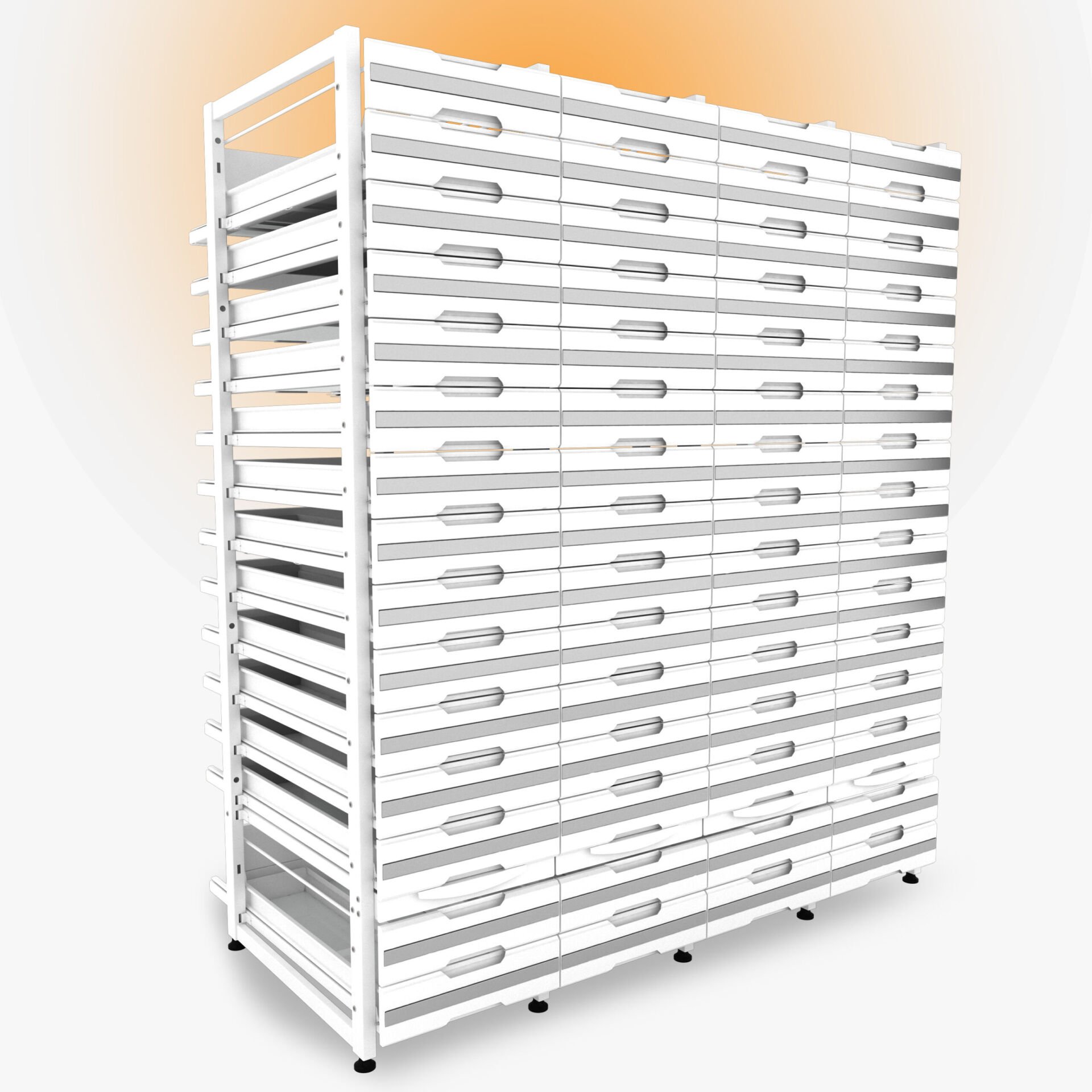 DP.5.100.04 Dört Üniteli Çekmeceli Eczane Rafı