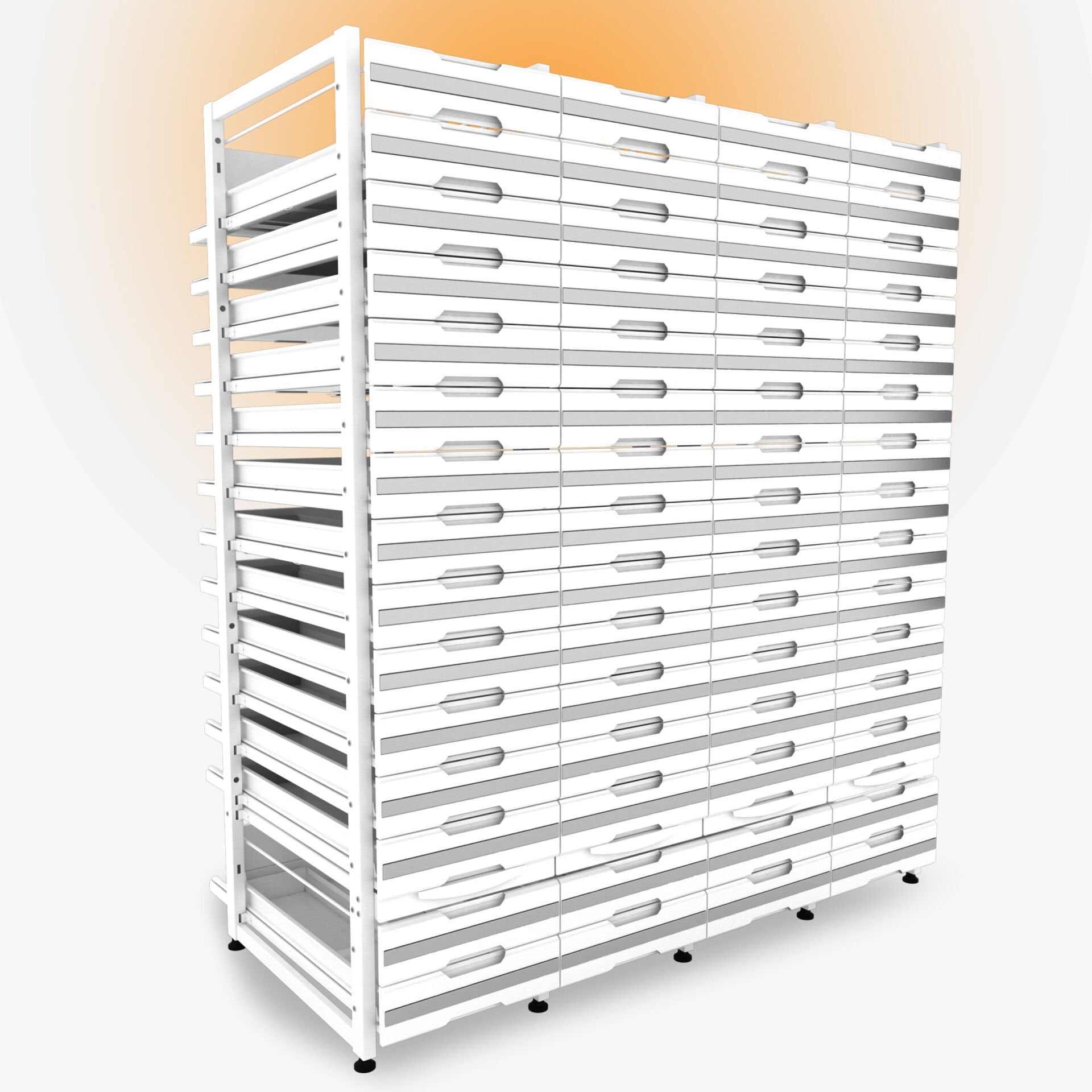 DP.5.100.04 Dört Üniteli Çekmeceli Eczane Rafı