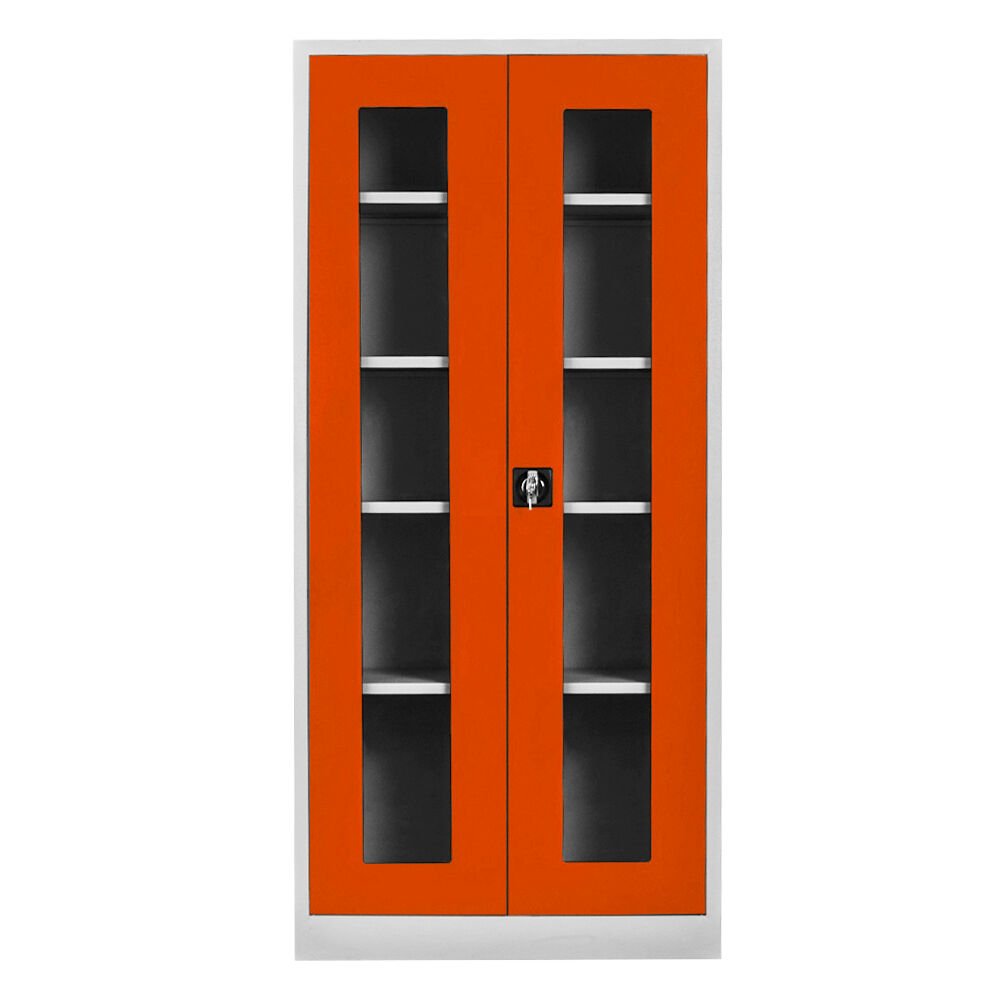 20.13.09 198 cm. Camlı Dosya Dolabı Gri-Turuncu