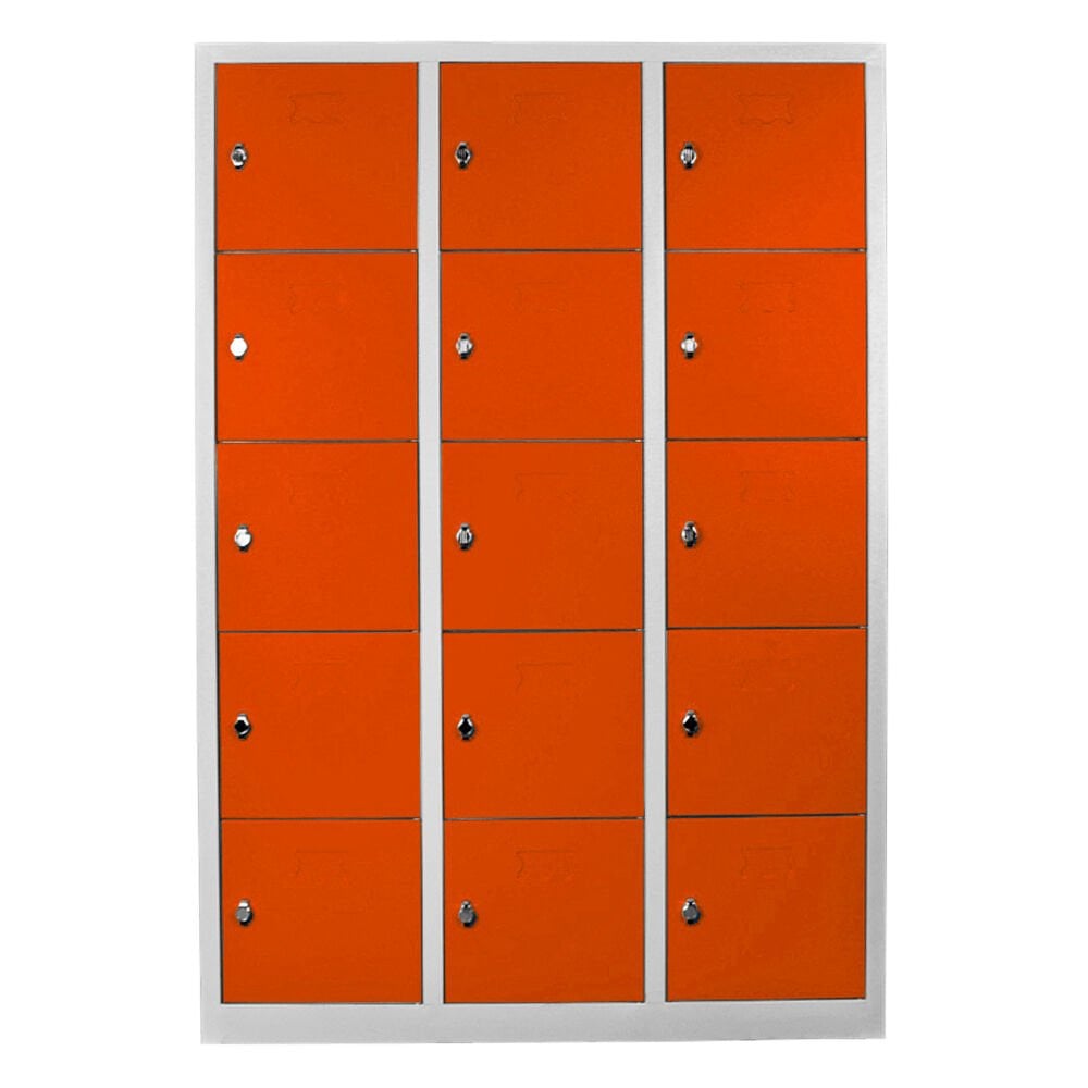 DP.55.100.12 On Beş Gözlü Öğrenci ve Öğretmen Dolabı Gri-Turuncu