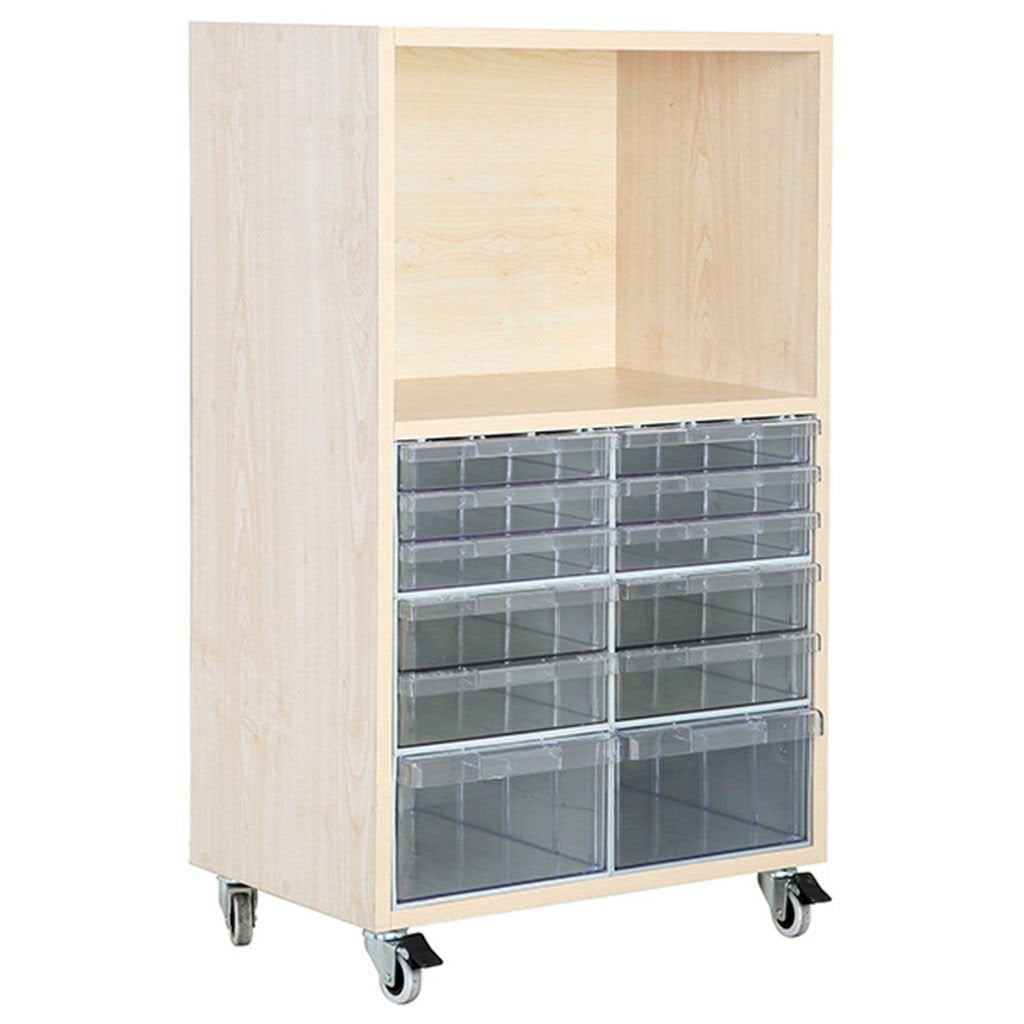 DP.205.100.15 Plastik Çekmeceli Tekerlekli Ahşap Dolap