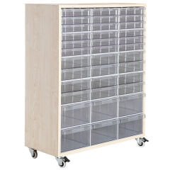 DP.205.100.16 Plastik Çekmeceli Tekerlekli Ahşap Dolap