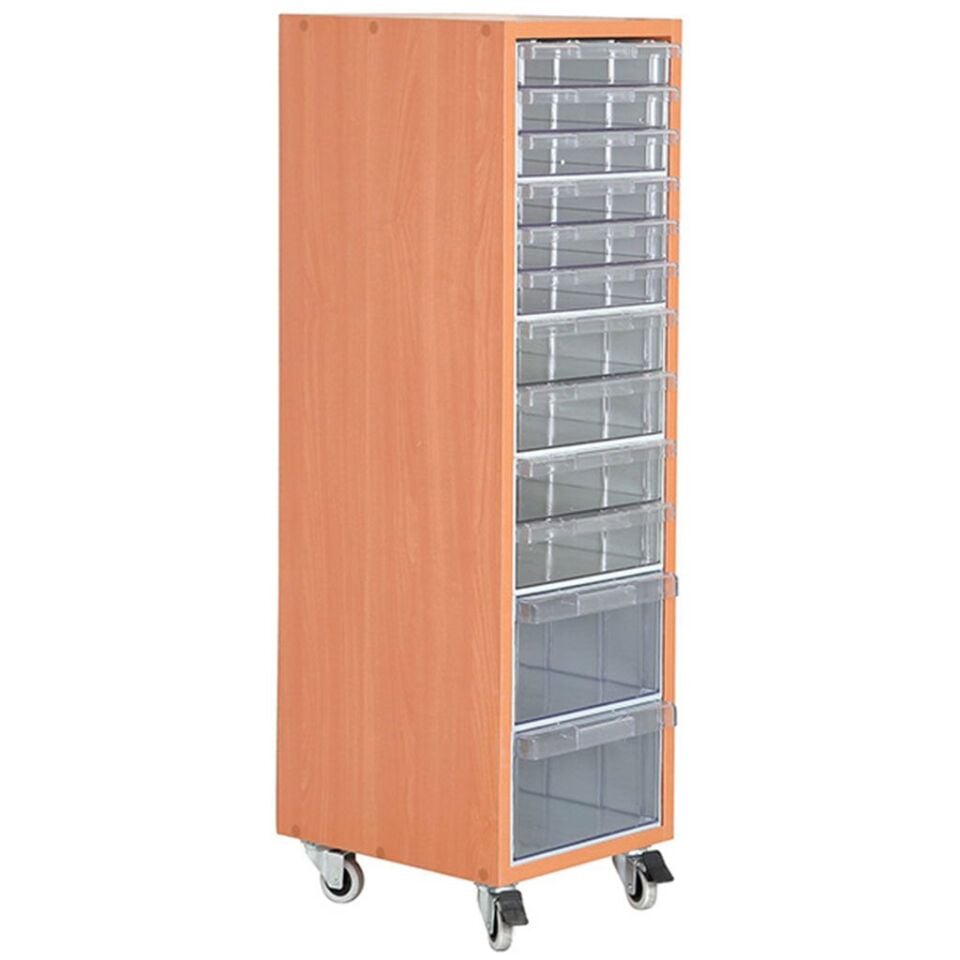 DP.205.100.17 Plastik Çekmeceli Tekerlekli Ahşap Dolap