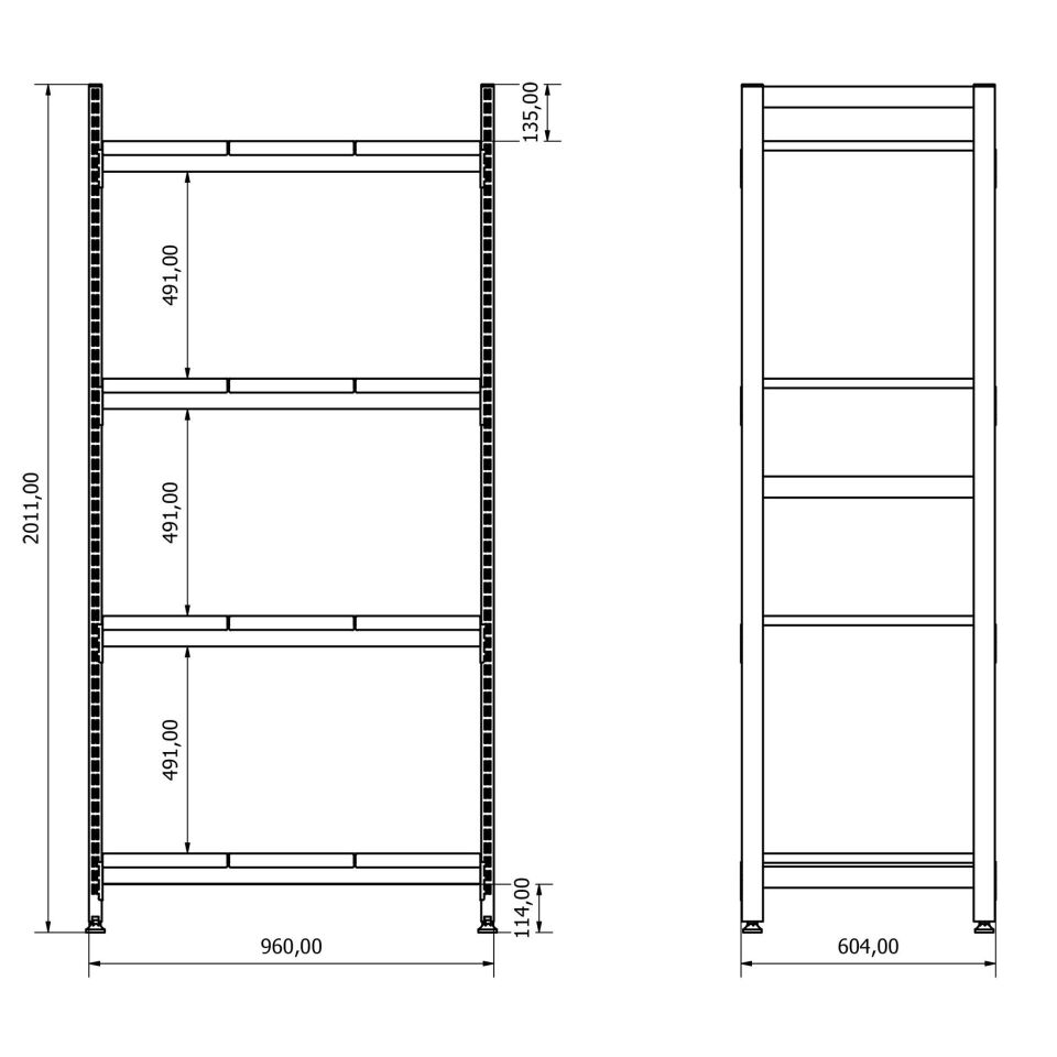 DP.30.100.01 Çelik Malzeme Rafı