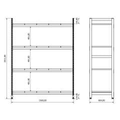 DP.30.100.03 Çelik Malzeme Rafı