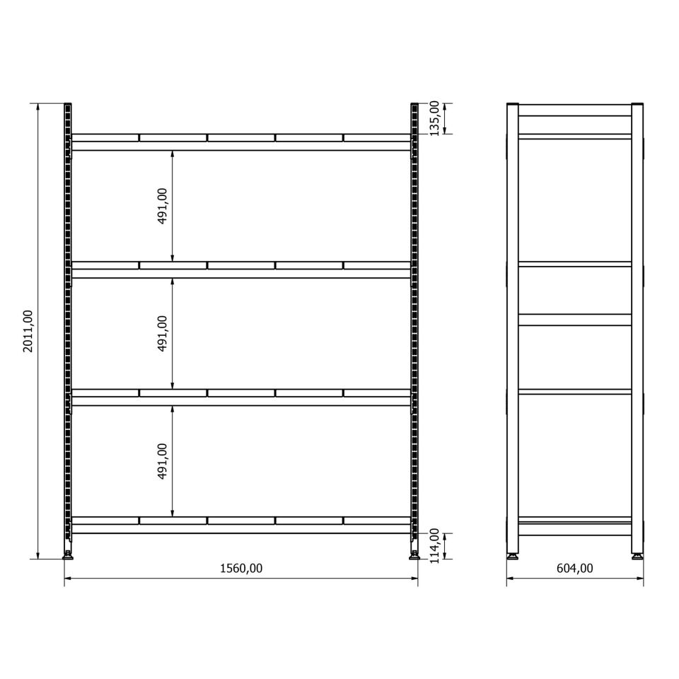 DP.30.100.03 Çelik Malzeme Rafı