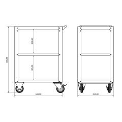 DP.100.100.01 4 Tekerlekli Taşıma Arabası