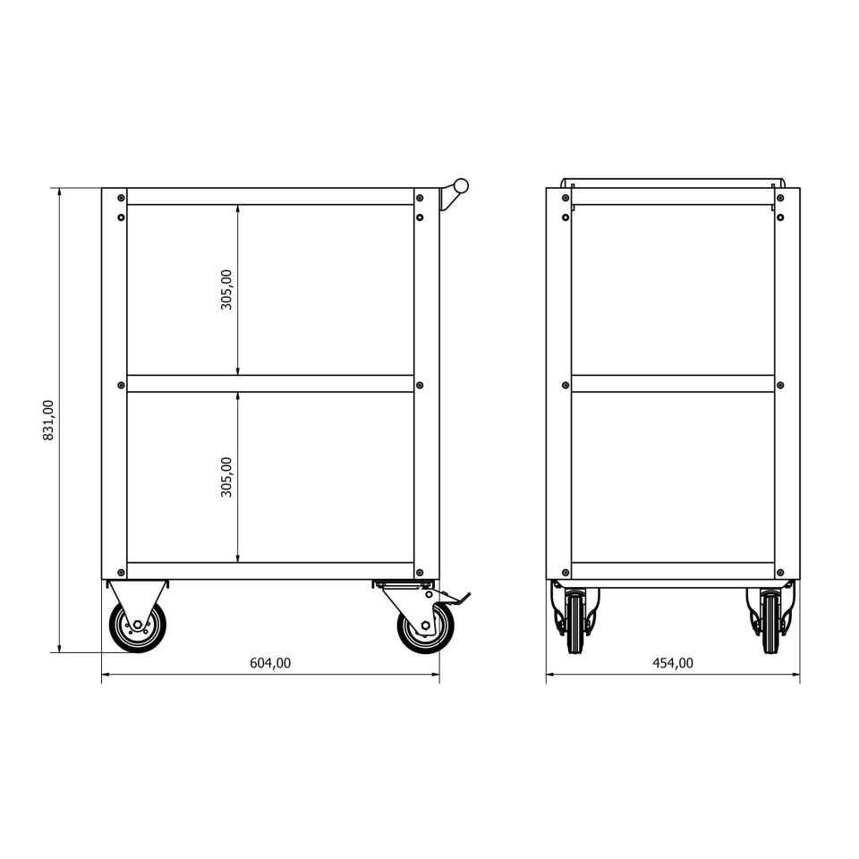 DP.100.100.01 4 Tekerlekli Taşıma Arabası