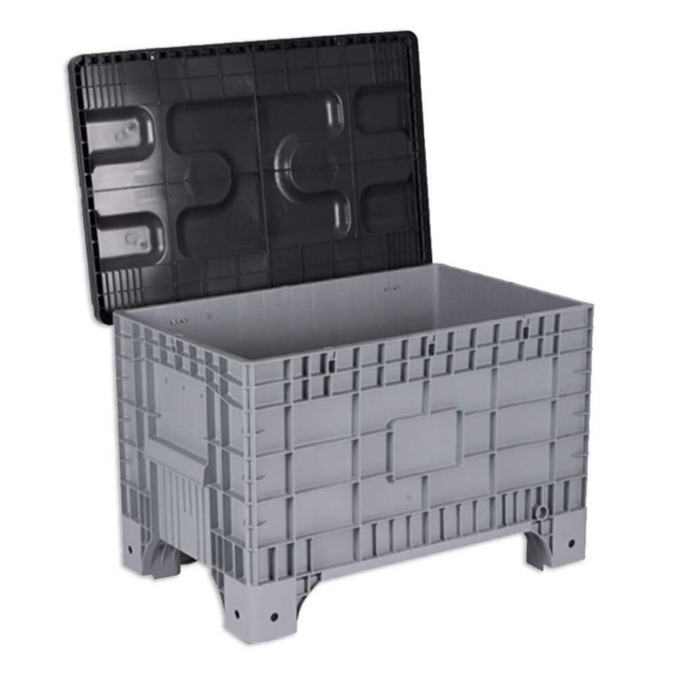 DP.210.100.03 Kapalı Tip Plastik Konteyner Kasa (Menteşe Kapaklı)