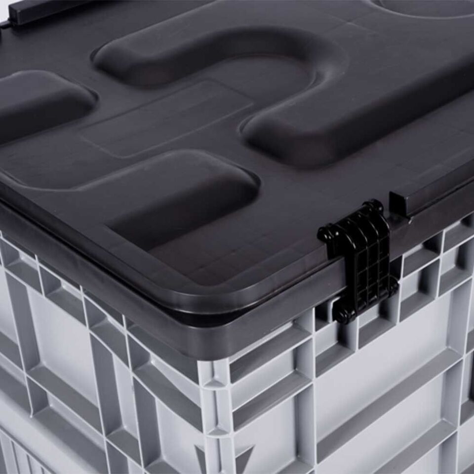 DP.210.100.03 Kapalı Tip Plastik Konteyner Kasa (Menteşe Kapaklı)