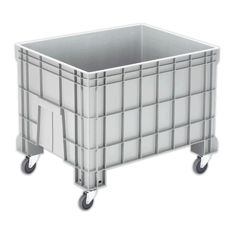 DP.215.100.01 Kapalı Tip Tekerlekli Plastik Konteyner Kasa